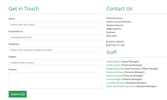 The 'Contact Us' form has been fixed.